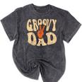 Groovy Dad 70s Aesthetic Nostalgia 1970's Retro Dad Mineral Wash Tshirts Mineral Black