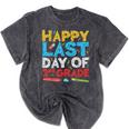 Happy Last Day Of 2nd Grade Shirt Second Grade Graduation Mineral Wash Tshirts Mineral Black