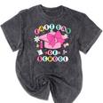 Happy Last Day Of School Coquette Bow Graduation Girls Kids Mineral Wash Tshirts Mineral Black