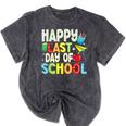 Happy Last Day Of School Teacher Kids Boys Girls Graduation Mineral Wash Tshirts Mineral Black