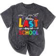 Happy Last Day Of School Teacher Women Student Graduation Mineral Wash Tshirts Mineral Black
