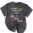 Hello Middle School Graduation Elementary School T-Shirt Mineral Wash Tshirts Mineral Black
