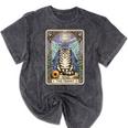 The Hermit Cat Tarot Card Introvert By Georgi Mineral Wash Tshirts Mineral Black