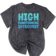 High Functioning Introvert Sarcasm Sarcastic Grunge Mineral Wash Tshirts Mineral Black