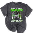High School Level Complete Class Of 2024 Graduation Mineral Wash Tshirts Mineral Black