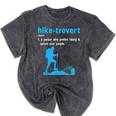 Hike-Trovert Hiking Humor Definition Introvert Mineral Wash Tshirts Mineral Black