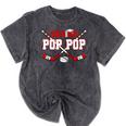 Hockey Senior Pop Pop Graduation Class Of 2026 Kids Mineral Wash Tshirts Mineral Black