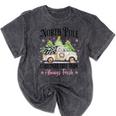 Holiday Scene Nostalgia North Pole Tree Farm Merry Christmas Mineral Wash Tshirts Mineral Black