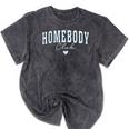 Homebody Club Checkerboard Introvert Self Growth Work Home Mineral Wash Tshirts Mineral Black