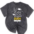 Hotter By One Degree Senior 2024 Class Of 2024 Graduation Mineral Wash Tshirts Mineral Black