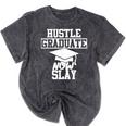 Hustle Graduate Now Slay MBA PhD Graduation Party Mineral Wash Tshirts Mineral Black