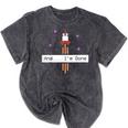 And I'm Done Rocket Graduation Retro Look Mineral Wash Tshirts Mineral Black