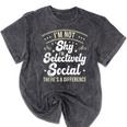 I'm Not Shy Selectively Social Introverted Anti Social Mineral Wash Tshirts Mineral Black