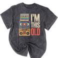 I'm This Old Vintage Cassette Tape Nostalgia Mineral Wash Tshirts Mineral Black