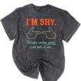 I'm Shy Please Come Over & Talk To Me Introvert Shying Mineral Wash Tshirts Mineral Black I'm Shy Please Come Over & Talk To Me Introvert Shying Mineral Wash Tshirts Mineral Black