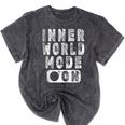 Inner World Mode On Introvert Saying Mineral Wash Tshirts Mineral Black