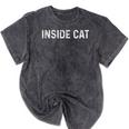 Introvert Antisocial Men Women Kids Inside Cat Mineral Wash Tshirts Mineral Black