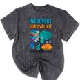 Introvert Book Lover Introvert Survival Kit Mineral Wash Tshirts Mineral Black