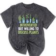 Introvert Farming Life Gardening For Geeky Plant Lover Mineral Wash Tshirts Mineral Black