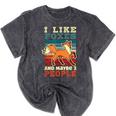 Introvert Fox Animal Lover Saying Loner Antisocial Mineral Wash Tshirts Mineral Black