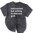 Introvert Golf Introverted Golfer Mineral Wash Tshirts Mineral Black