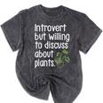 Introvert Humorous Plant Lover Gardening Mineral Wash Tshirts Mineral Black