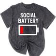 Introvert Low Social Battery Level Anti Social People Mineral Wash Tshirts Mineral Black Introvert Low Social Battery Level Anti Social People Mineral Wash Tshirts Mineral Black