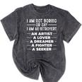Introvert Not Boring Artist Lover Dreamer Fighter Seeker Mineral Wash Tshirts Mineral Black