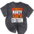 Introvert Party Solo Edition Sarcastic People Hater Mineral Wash Tshirts Mineral Black