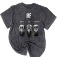 Introvert Relaxation Me Myself And Silence Skulls Mineral Wash Tshirts Mineral Black