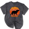Introvert Retro Sunset Capybara Tee Mineral Wash Tshirts Mineral Black