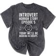 Introvert Student Classroom School Humor Mineral Wash Tshirts Mineral Black