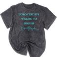 Introvert But Willing To Discuss Calligraphy Mineral Wash Tshirts Mineral Black