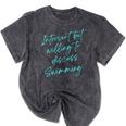 Introvert But Willing To Discuss Swimming Mineral Wash Tshirts Mineral Black