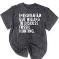 Introverted But Fossil Hunting Introvert Fossil Hunter Mineral Wash Tshirts Mineral Black