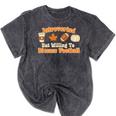 Introverted But Willing To Discuss Football Fall Mineral Wash Tshirts Mineral Black