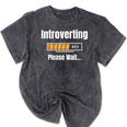Introverting Please Wait Humor Sarcastic Geek Gamer Jokes Mineral Wash Tshirts Mineral Black