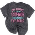 Introverts I'm Fluent In Silence And Eye-Rolls Mineral Wash Tshirts Mineral Black Introverts I'm Fluent In Silence And Eye-Rolls Mineral Wash Tshirts Mineral Black