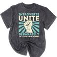 Introverts Unite Separately Introverted Antisocial Mineral Wash Tshirts Mineral Black