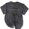 Introvirtuous Retro Pixel Funny Introvert Quote Mineral Wash Tshirts Mineral Black