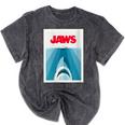 Jaws 2025 Classic Movie Nostalgia Mineral Wash Tshirts Mineral Black