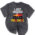 I Just Crushed Preschool Monster Graduation Pre-K Shirt Mineral Wash Tshirts Mineral Black