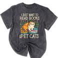 I Just Want To Read Books And Pet Cats Introvert Mineral Wash Tshirts Mineral Black I Just Want To Read Books And Pet Cats Introvert Mineral Wash Tshirts Mineral Black