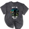 Just Me And My Yeti Retro Sunset Mountain Hiking Introvert Mineral Wash Tshirts Mineral Black Just Me And My Yeti Retro Sunset Mountain Hiking Introvert Mineral Wash Tshirts Mineral Black