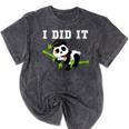 I Did It Kawaii Panda With Graduation Cap Diploma Mineral Wash Tshirts Mineral Black