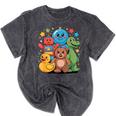 Kidcore Aesthetic Retro Vibes Colorful Cartoon Nostalgia Mineral Wash Tshirts Mineral Black