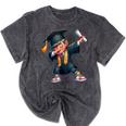 Kids Boys Grad Dabbing Graduation Class Of 2025 Mineral Wash Tshirts Mineral Black