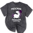 Kids Class Of 2018 Unicorn Preschool Graduation For Girls Mineral Wash Tshirts Mineral Black