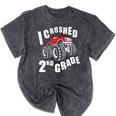Kids I Crushed 2nd Grade Monster Truck School Graduation Mineral Wash Tshirts Mineral Black