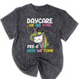 Kids Daycare Graduation Unicorn Last Day Of School Kids Mineral Wash Tshirts Mineral Black